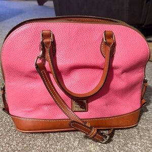Dooney & Bourke Pink and Brown Satchel